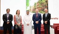 QU President Dr. Omar Al Ansari with other guests at the conference which attracted over 300 participants including 100 university leaders.