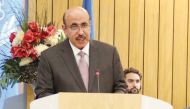 Minister of Transport H E Jassim Saif Ahmed Al Sulaiti addressing the plenary session of the 33rd Assembly of IMO in London yesterday.