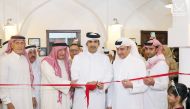 Minister of Culture H E Sheikh Abdulrahman bin Hamad Al Thani opening the exhibition.