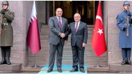 Deputy Prime Minister and Minister of State for Defense Affairs H E Dr. Khalid bin Mohammed Al Attiyah (left) with Turkish Minister of National Defense H E Yasar Guler in Ankara yesterday.
