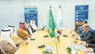 Minister of Transport H E Jassim Saif Ahmed Al Sulaiti during a meeting with Minister of Transport and Logistic Services of Saudi Arabia H E Eng Saleh bin Nasser Al Jasser in London.