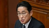 File: Japan's Prime Minister Fumio Kishida delivers his policy speech at extraordinary Diet session in Tokyo on October 23, 2023. (Photo by Kazuhiro Nogi / AFP)
