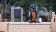 Saeed Nasser Al Qadi astride Carrera Denfer during the Big Tour competition. 