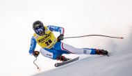 France's Cyprien Sarrazin competes during the Men's Downhill training race at the FIS Alpine Skiing World Cup event in Bormio, Italy, on December 27, 2023. (Photo by Fabrice COFFRINI / AFP)
