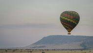 This photo taken on July 14, 2023, shows a hot air balloon at the Masai Mara National Reserve, Kenya. (Xinhua)

