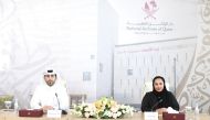 Secretary-General of the National Archives of Qatar Dr. Ahmed Abdullah Al Buainain (left) and Assistant Secretary-General Aisha Khalid Al Saad during an interactive session with media persons at the premises of National Archives of Qatar in Msheireb. (Pic by: Amr Diab/The Peninsula)
