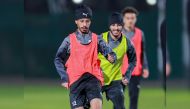 Al Wakrah players during a training session yesterday.