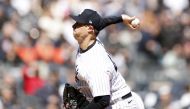 Gerrit Cole #45 of the New York Yankees pitches during the first inning against the San Francisco Giants on Opening Day at Yankee Stadium on March 30, 2023 in the Bronx borough of New York City. (Photo by Sarah Stier / GETTY IMAGES NORTH AMERICA / Getty Images via AFP)

