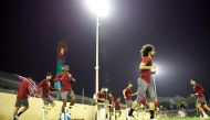 Qatar players during a training session as they prepare for game against Kuwait. 