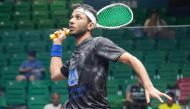 Qatar’s Abdulla Al Tamimi in action yesterday.