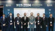 Minister of Municipality H E Abdullah bin Hamad bin Abdullah Al Attiyah (fourth left) with other officials at the event in Singapore.