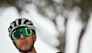 UAE Team Emirates team's Slovenian rider Tadej Pogacar awaits the start of the 1st stage of the 111th edition of the Tour de France cycling race, 206 km between Florence and Rimini, in Italy, on June 29, 2024. (Photo by Marco Bertorello / AFP)