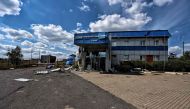 This photograph taken on August 16, 2024, during a media tour organised by Ukraine, shows a damaged gas measuring station 