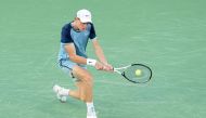 Jannik Sinner of Italy plays a backhand during his match against Frances Tiafoe of the United States during the Final Day of the Cincinnati Open at the Lindner Family Tennis Center on August 19, 2024 in Mason, Ohio. (Photo by Dylan Buell / GETTY IMAGES NORTH AMERICA / Getty Images via AFP)