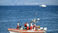 A rescue boat of the Vigili del Fuoco, the Italian Corps. of Firefighters operates off Porticello near Palermo, on August 20, 2024 a day after the British-flagged luxury yacht Bayesian sank.
Photo by Alberto PIZZOLI / AFP.