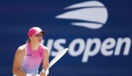 Iga Swiatek of Poland looks on against Kamilla Rakhimova of Russia during their first round match yesterday.