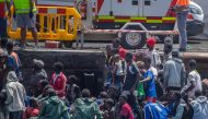Photo used for demonstration purposes. African migrant people, part of a group of 386 migrants onboard of two boats, arrive onboard a 'cayuco' boat at La Restinga port on the Canary island of El Hierro on August 28, 2024.