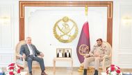 Commander of the Amiri Guard H E Lieutenant General Hazza bin Khalil Al Shahwani meeting Director-General of the Protection and Guard Service in Romania, General Dr. Lucian-Silvan Pahontu yesterday.
