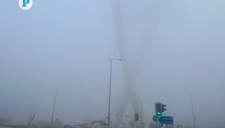 File photo showing low visibility near Al Wahda Arches in Onaiza. Photo by Mahmoud Elmazaty / The Peninsula