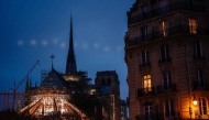 This photograph shows the Notre-Dame de Paris cathedral illuminated in Paris on December 4, 2024, before its reopening on December 7, 2024. (Photo by Dimitar DILKOFF / AFP)
