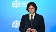 Georgian Prime Minister Irakli Kobakhidze holds a briefing in Tbilisi on December 4, 2024. Photo by Vano SHLAMOV / AFP.