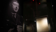 This photograph taken on December 6, 2024, shows a pages from original manuscript of General de Gaulle's 1940 