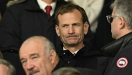 ( FILES) Manchester United's sporting director, Dan Ashworth (C) takes his seat for the UEFA Europa League, League Phase football match between Manchester United and Bodoe/Glimt at Old Trafford stadium in Manchester, north west England, on November 28, 2024. (Photo by Oli SCARFF / AFP)
