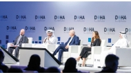 Advisor to the Prime Minister and Official Spokesperson for the Ministry of Foreign Affairs H E Dr. Majed bin Mohammed Al Ansari (second left) and other panelists during the session.