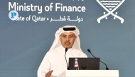 Minister of Finance H E Ali bin Ahmed Al Kuwari addressing the press conference. Pic: Salim Matramkot/The Peninsula 