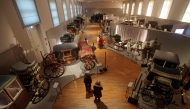 Carriages are pictured in an exhibition hall at the Imperial Carriage Castle Museum (Wagenburg) of the Schoenbrunn Palace in Vienna on December 5, 2024. (Photo by Alex Halada / AFP)
