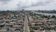 File: An aerial view shows empty streets in Lagos on March 31, 2020, after Nigeria locked down its economic hub. (Photo by Pierre Favennec / AFP)
