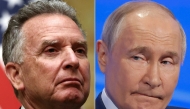 This combination of pictures created on April 11, 2025 shows, L-R, US Middle East envoy Steve Witkoff in Riyadh, Saudi Arabia, on February 18, 2025 and Russian President Vladimir Putin in Moscow on March 18, 2025. Photo by EVELYN HOCKSTEIN and Maxim Shemetov / POOL / AFP.