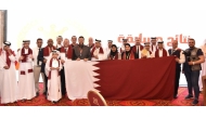 Qatari delegation participating in the 16th Arab Robotics and AI Championship in Tunisia.