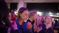 People taste coffee during the 2025 Helsinki Coffee Festival in Helsinki, Finland, April 26, 2025. (Photo by Matti Matikainen/Xinhua)
