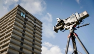 A TV camera is set near the Rigshospitalet in Copenhagen on May 8, 2025. Photo by Mads Claus Rasmussen / Ritzau Scanpix / AFP