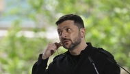 Ukrainian President Volodymyr Zelensky attends a press conference after a meeting of European leaders in the Ukrainian capital Kyiv on May 10, 2025. (Photo by Genya Savilov / AFP)

