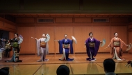 This photo taken on May 8, 2025 shows Shinbashi geishas rehearsing under the watchful eyes of instructors. (Photo by Caroline Gardin / AFP) 