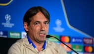 (Files) Inter Milan's Italian coach Simone Inzaghi gives a press conference ahead of the UEFA Champions League final football match against Paris Saint-Germain (PSG) as part of the club's media day in Appiano Gentile, Italy, on May 26, 2025. (Photo by Piero Cruciatti / AFP)