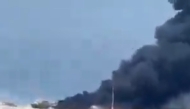 Video grab of the fire that broke out at the petrochemical complex 