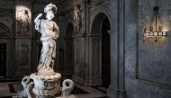 This photograph shows a sculpture by 17th century sculptor Artus Quellinus during a press preview of an exhibition displaying over one hundred pieces created by Artus Quellinus, at the Royal Palace in Amsterdam on June 16 2025. (Photo by Ramon van Flymen / ANP / AFP) 
 