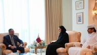 Minister of State for International Cooperation H E Maryam bint Ali bin Nasser Al-Misnad with the Ambassador of Egypt H E Amr El Sherbini during their meeting yesterday.