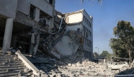 Rubble lies inside the heavily damaged Syrian army and defence ministry headquarters compled in Damascus, following Israeli strikes on July 16, 2025. (Photo by Bakr ALkasem / AFP)
