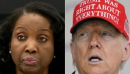 This combination of pictures created on August 22, 2025 shows, L/R, Federal Reserve Board of Governors member Lisa Cook, in Washington, DC, on June 25, 2025 and US President Donald Trump on August 22, 2025, in Washington, DC. (Photo by Saul Loeb and Andrew Caballero-Reynolds / AFP)
