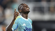 Juventus' French forward #20 Randal Kolo Muani celebrates scoring his team's fourth goal during the FIFA Club World Cup 2025, on June 18, 2025. (Photo by Roberto Schmidt / AFP)