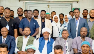 Members of the Sudanese Doctors Association in a group photograph.