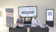Secretary-General of QRCS Faisal Mohamed Al-Emadi and Executive Director of CIVIC Hichem Khadhraoui during the signing of the MoU.