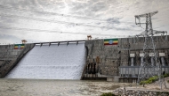 A general view of the Grand Ethiopian Renaissance Dam (GERD) ahead of its official inauguration ceremony in Guba, on September 9, 2025. (Photo by Luis TATO / AFP)