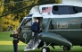 US President Donald Trump boards Marine One as he departs from the South Lawn of the White House in Washington, DC, on Septemeber 22, 2025. (Photo by SAUL LOEB / AFP)