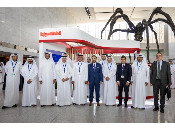 President and General Manager for ExxonMobil Qatar, Taher Hamid, with other officials during the conference.