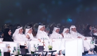 Minister of Awqaf and Islamic Affairs H E Ghanem bin Shaheen bin Ghanem Al-Ghanim, Minister of Social Development and Family H E Buthaina bint Ali Al Jabr Al Nuaimi, Minister of Municipality H E Abdullah bin Hamad bin Abdullah Al Attiyah, Minister of Education and Higher Education H E Lolwah bint Rashid Al Khater, President of the Administrative Control and Transparency Authority H E Hamad bin Nasser Al Misnad, and other officials during the event.